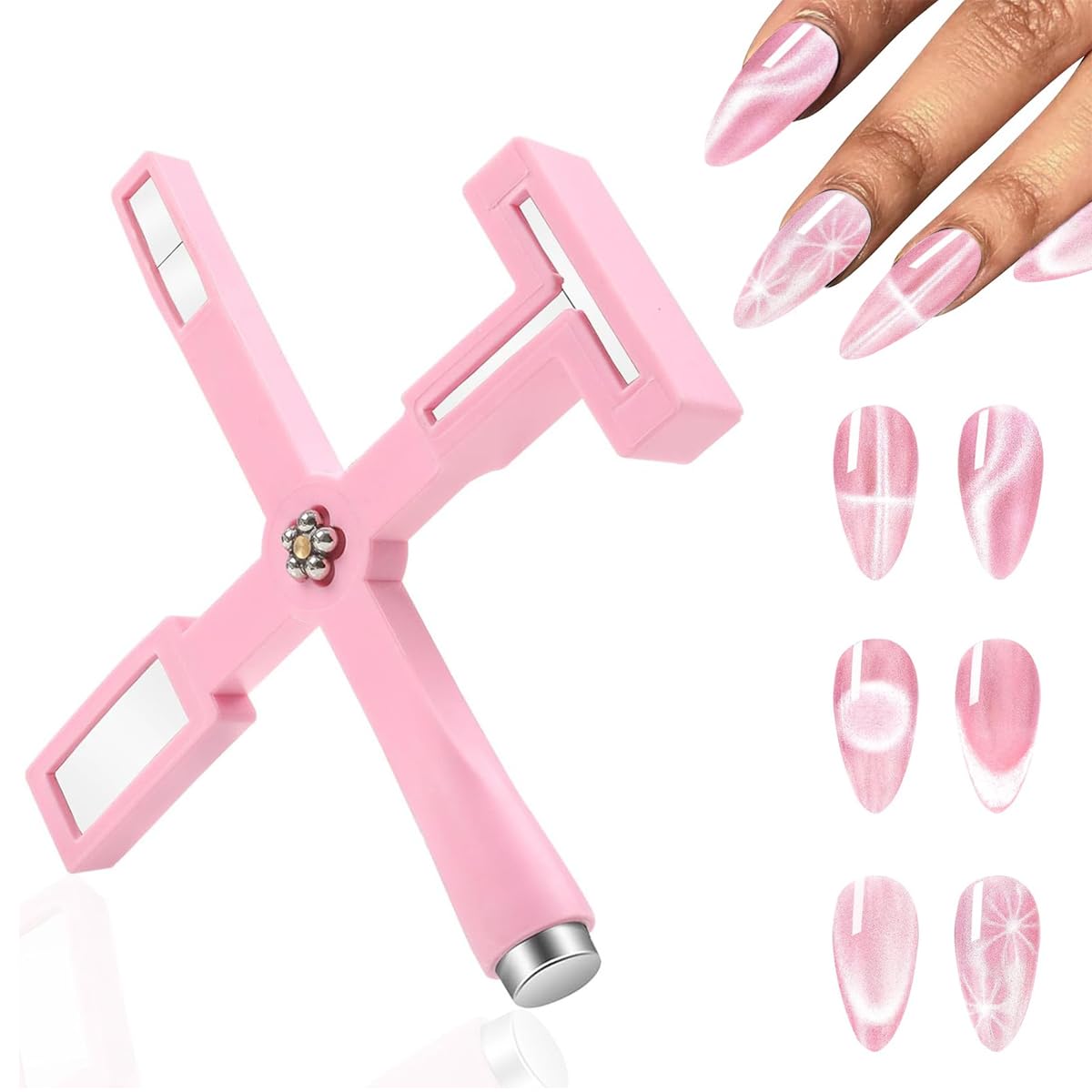 MAYCREATE Nail Magnet Set, Upgraded 5 in 1 Nail Magnet Set for 3D Cat Eye Gel Polish Tools, Magnet Wand for Nails Cat Eye Nail Design Tools Nail Art DIY Accessories, Pink MAYCREATE Nail Magnet Set, Upgraded 5 in 1 Nail Magnet Set for 3D Cat Eye Gel Polish Tools, Magnet Wand for Nails Cat Eye Nail Design Tools Nail Art DIY Accessories, Pink